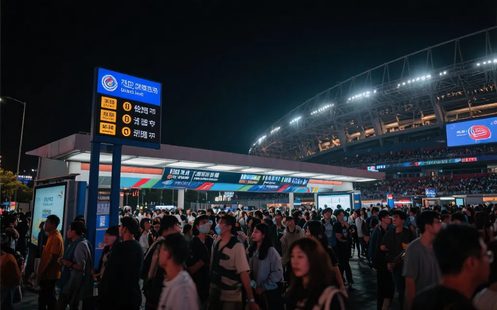 世界杯比赛日城市公共交通与散场人流的时间规划示意